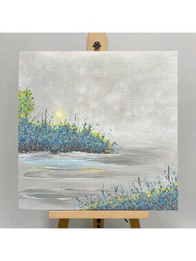 Daydreams Original Acrylic Painting On Canvas 8" X 8" Unframed Wall Art